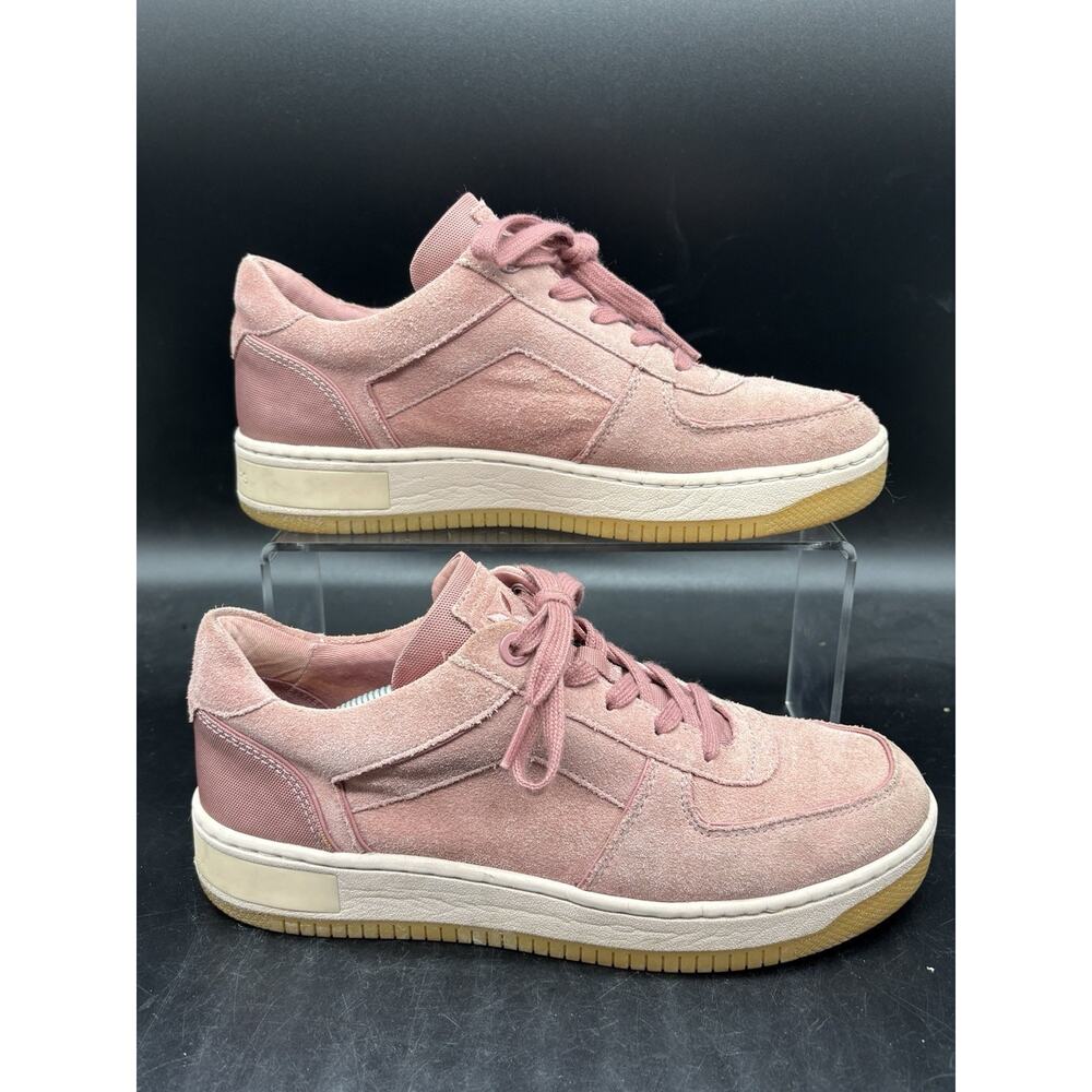 Michael Kors Women's Size 8 Pink Jaden Lace Up Suede Casual Sneakers